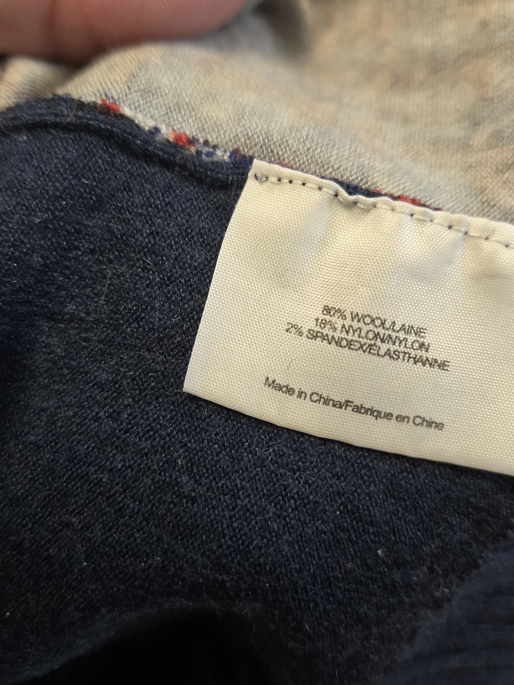 Tory Burch Blue and Red Multicolor Knit Crewneck Sweater Wool Nylon Blend Large